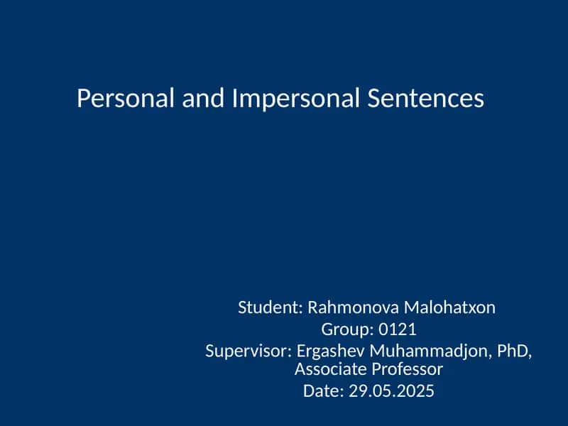 PersonalandImpersonalSentences