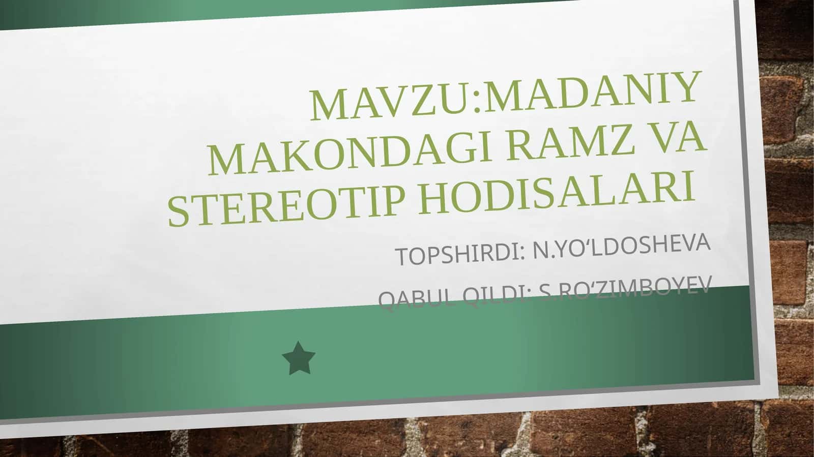 Madaniy makondagi ramz va stereotip hodisalari