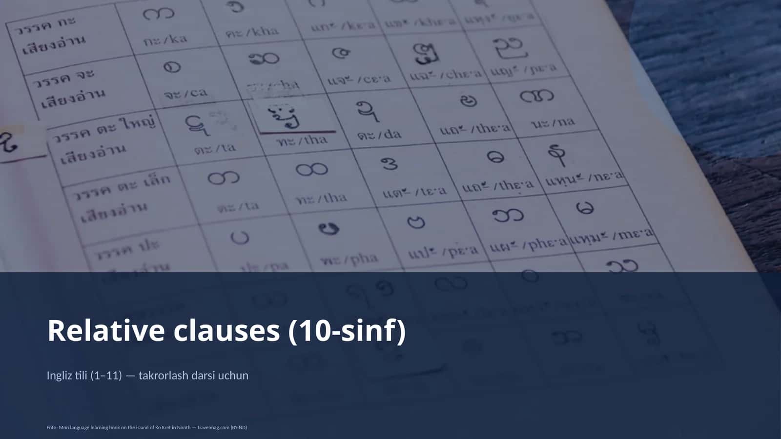 Relative clauses (10-sinf) Ingliz tili (1-11) — takrorlash darsi uchun
