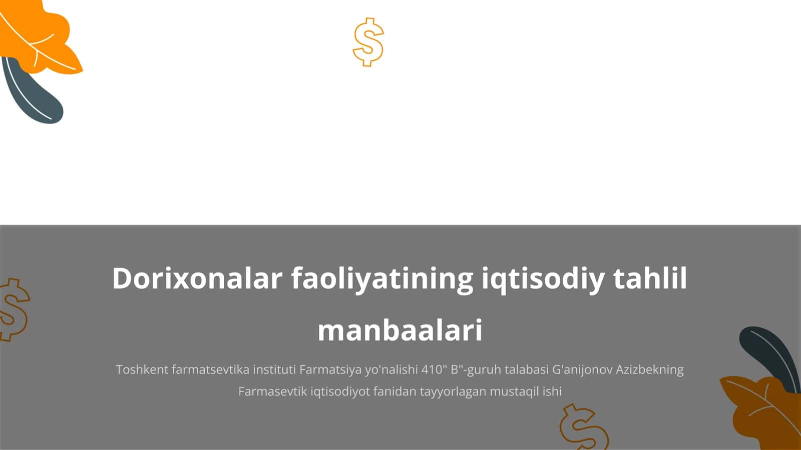 Dorixonalar faoliyatining iqtisodiy tahlil manbaalari
