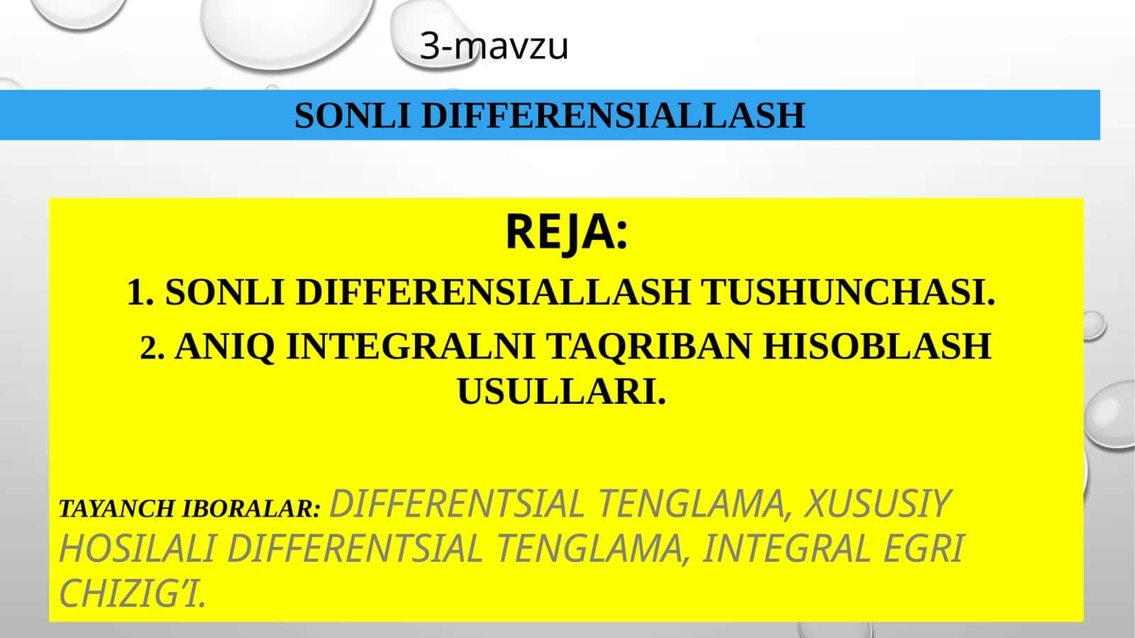 Sonlidifferensiallash
