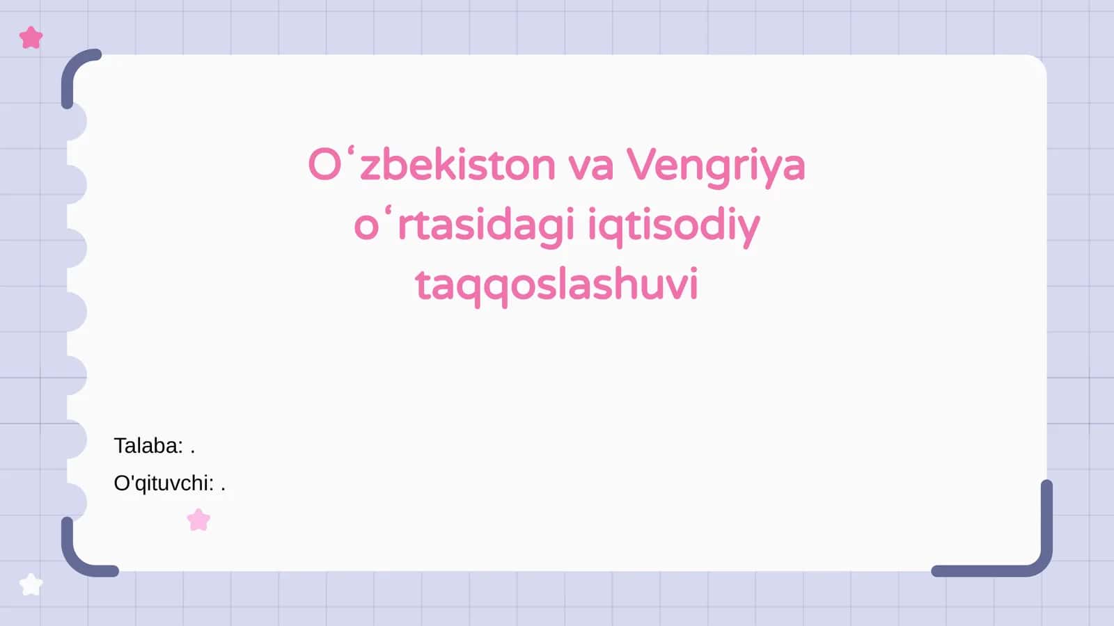 Oʻzbekiston va Vengriya oʻrtasidagi iqtisodiy taqqoslashuvi