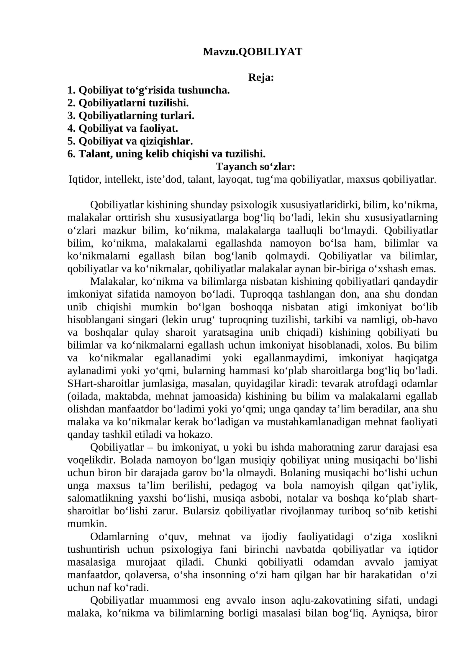 QОBILIYAT