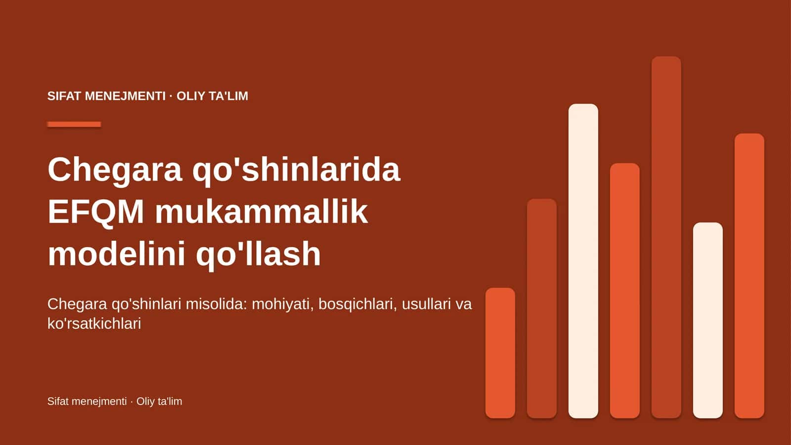 Chegara qo'shinlarida EFQM mukammallik modelini qo'llash