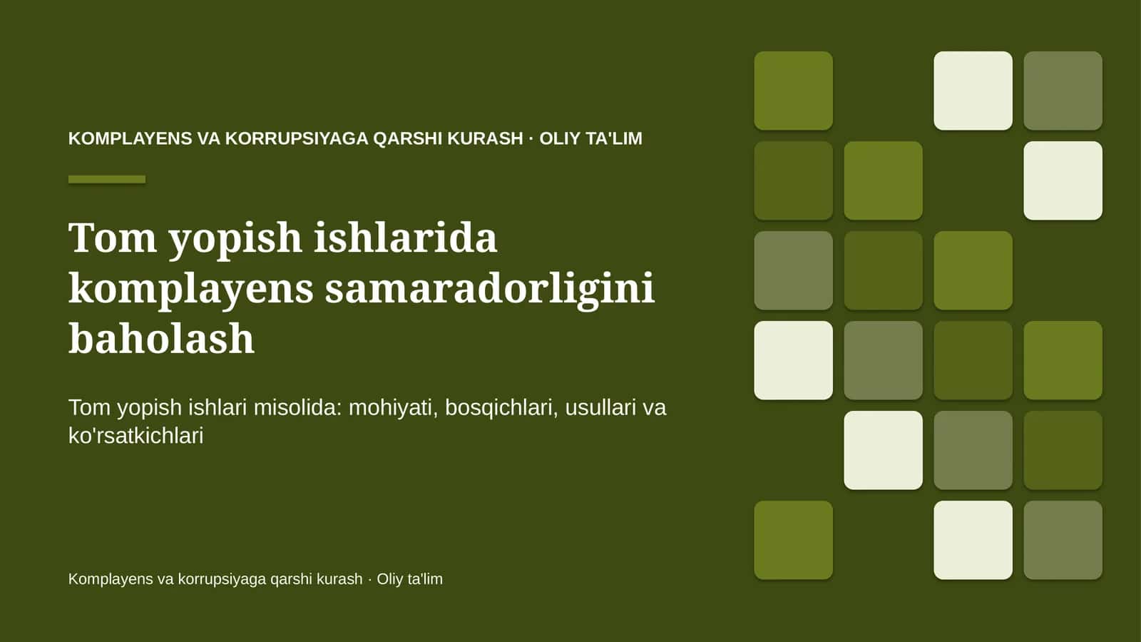 tom yopish ishlarida komplayens samaradorligini baholash 9426