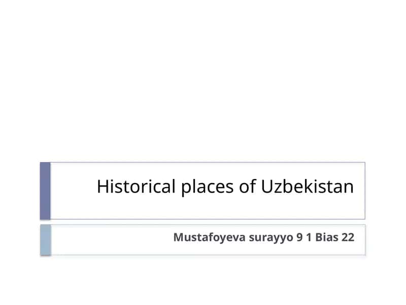 Historical places of Uzbekistan