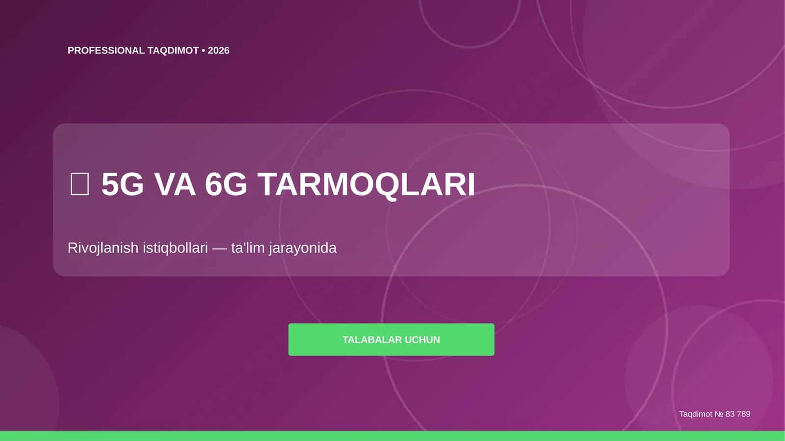 5G va 6G Tarmoqlari: Rivojlanish Istiqbollari