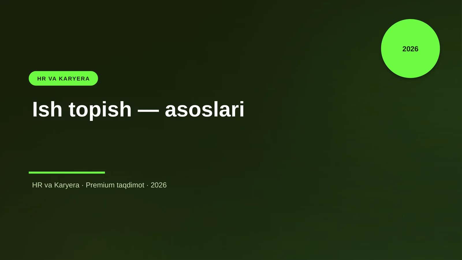 Ish topish — asoslari