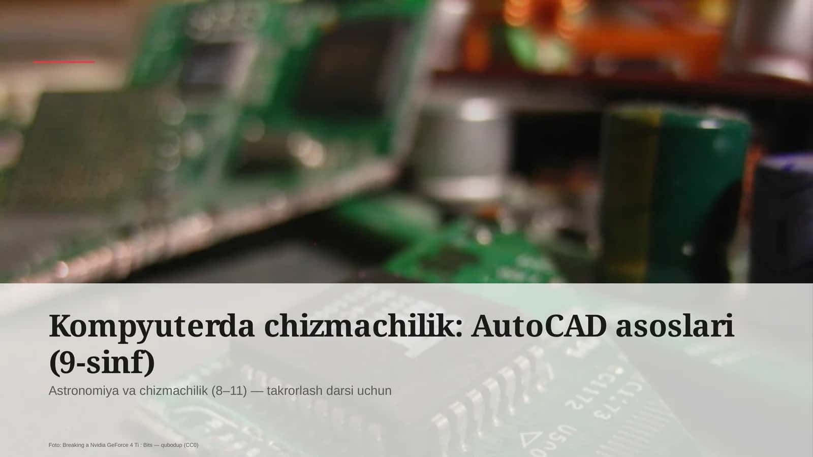 AutoCAD asoslari (9-sinf)