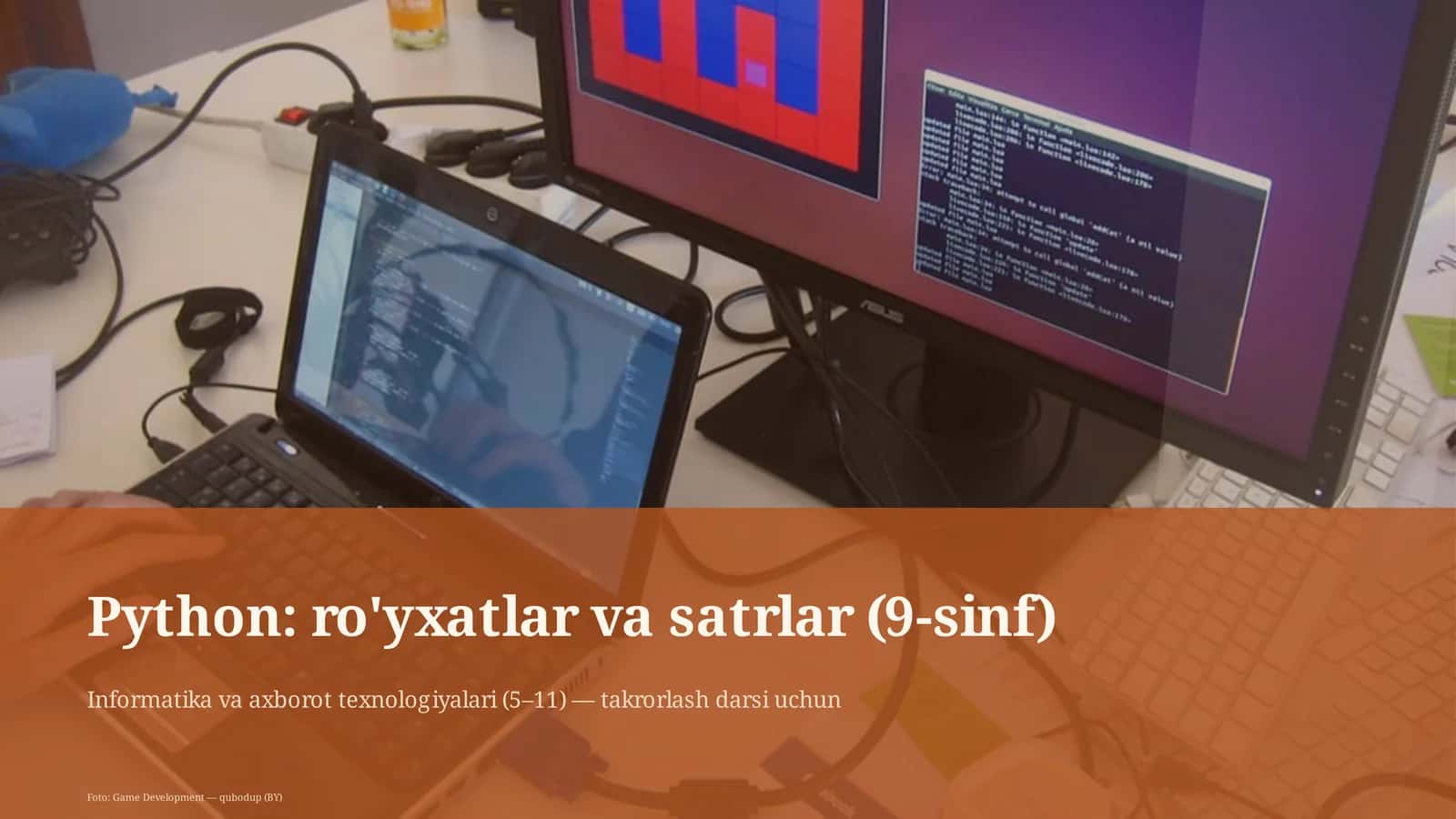 Python: ro'yxatlar va satrlar (9-sinf)