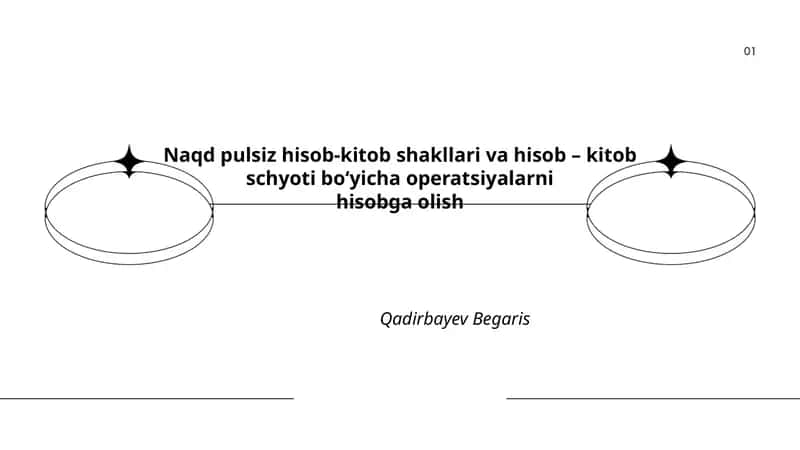 Naqd pulsiz hisob-kitob shakllari va hisob – kitob schyoti bo‘yicha operatsiyalarni hisobga olish