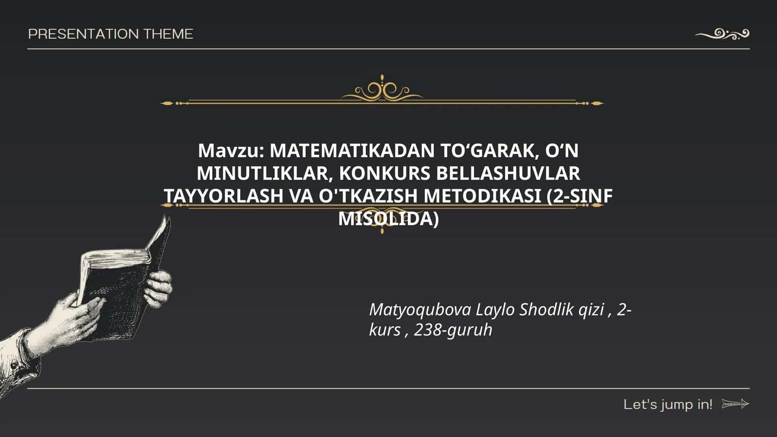 MATEMATIKADAN TO‘GARAK, O‘N MINUTLIKLAR, KONKURS BELLASHUVLAR TAYYORLASH VA O'TKAZISH METODIKASI (2-SINF MISOLIDA)