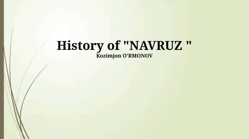 History of "NAVRUZ"