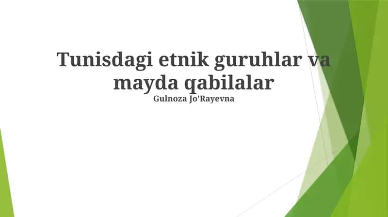 Tunisdagi etnik guruhlar va mayda qabilalar
