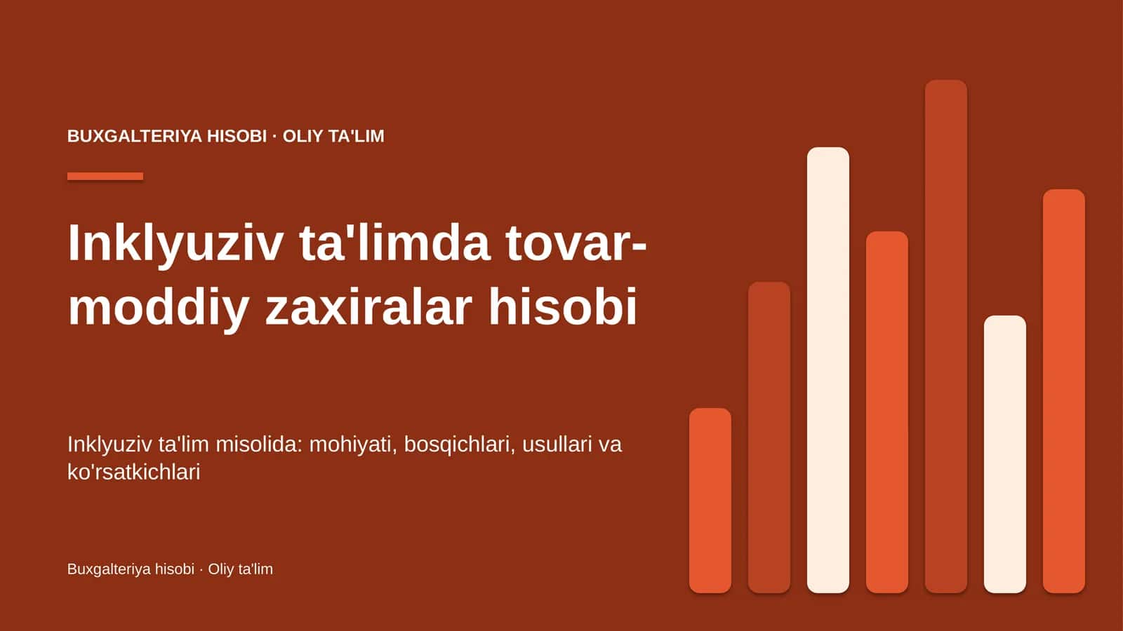 [Inklyuziv ta'limda tovar-moddiy zaxiralar hisobi]