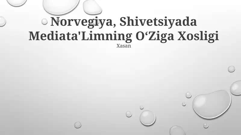 Norvegiya, Shivetsiyada Mediata'Limning OʻZiga Xosligi