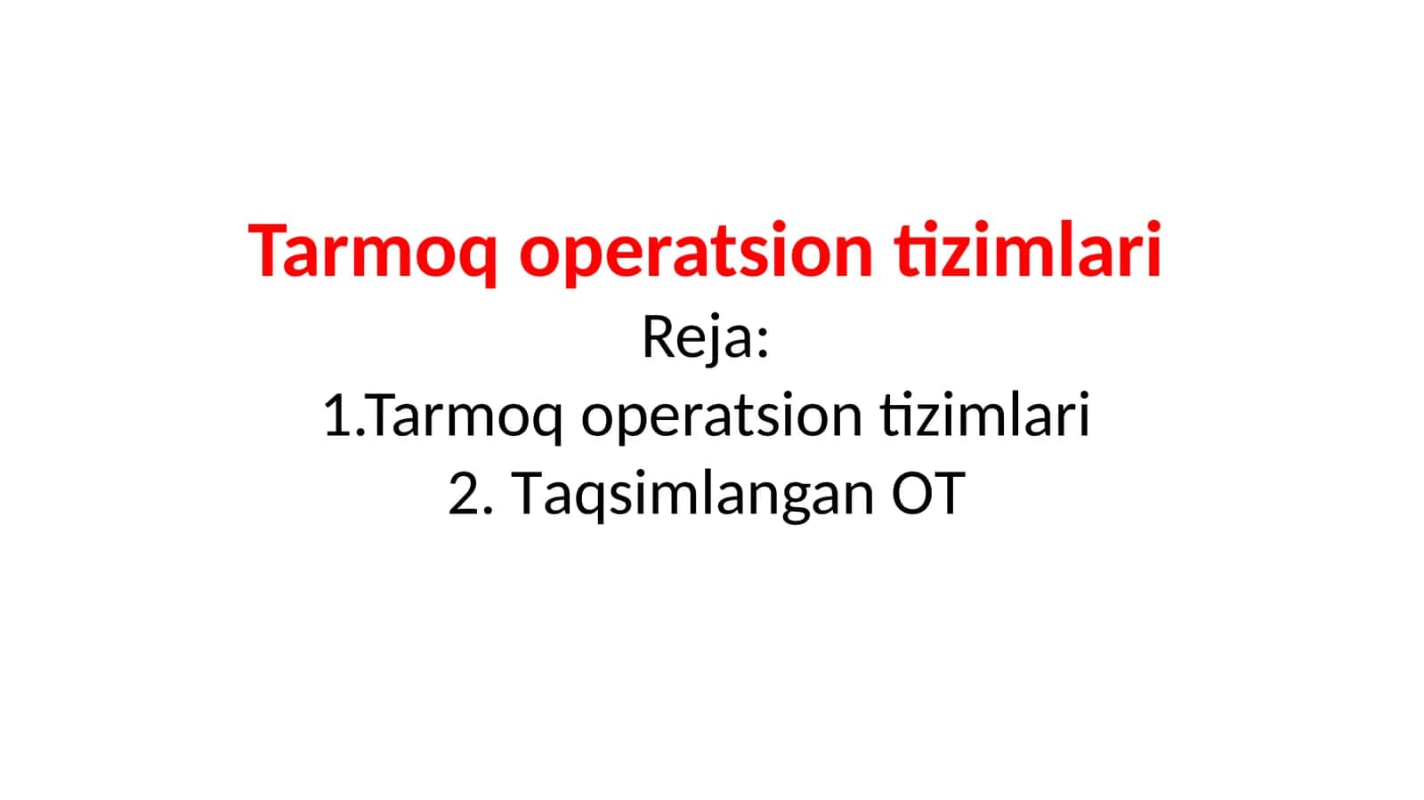 Tarmoq operatsion tizimlari