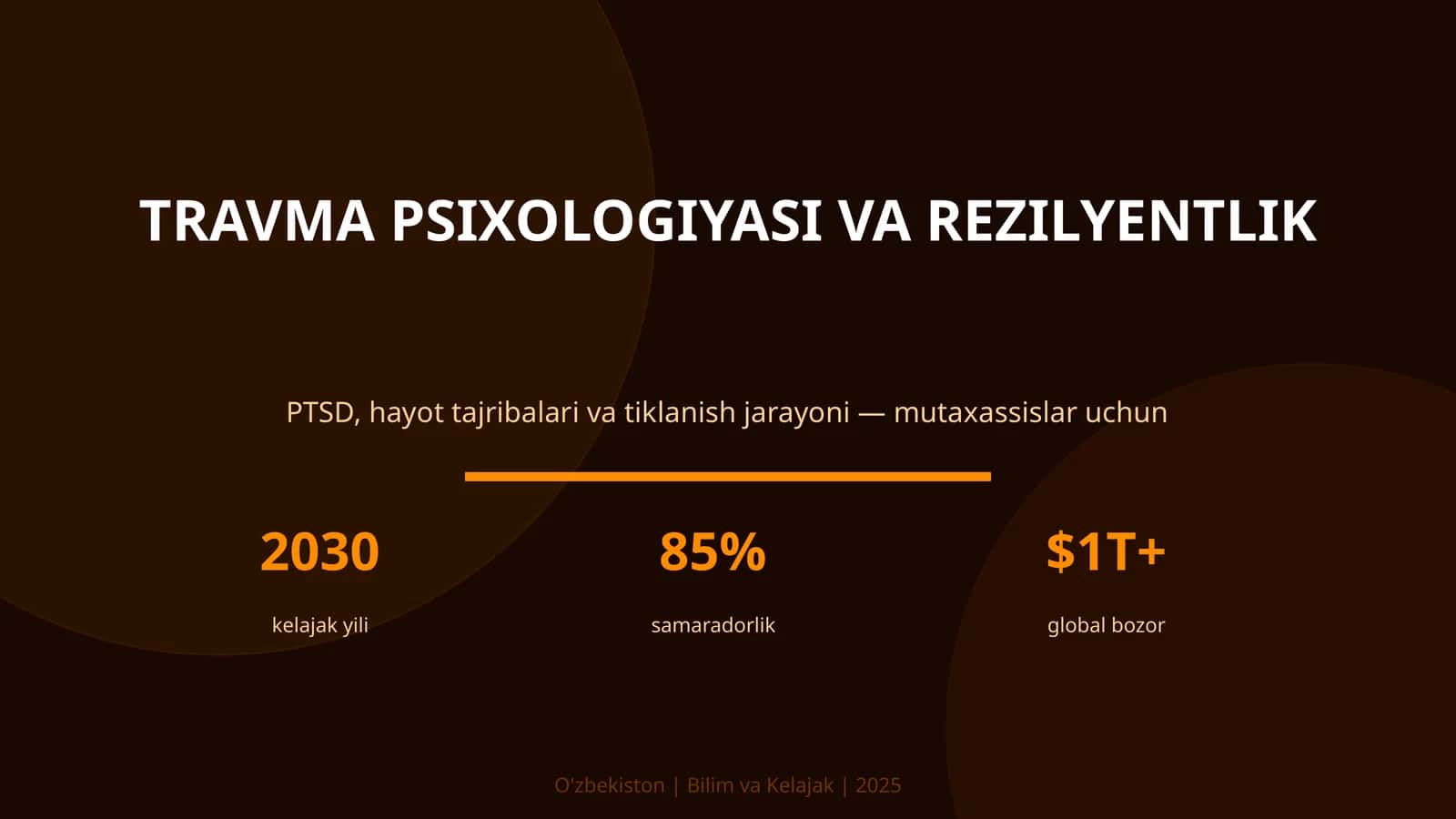 TRAVMA PSIXOLOGIYASI VA REZILYENTLIK