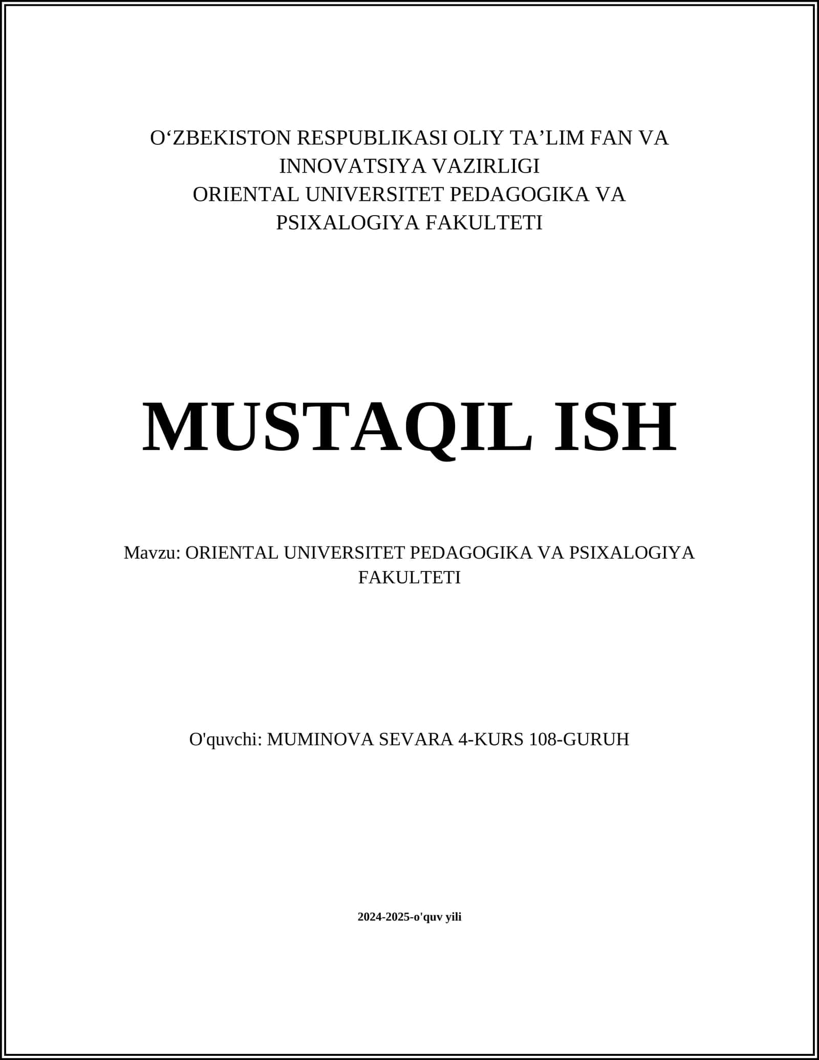 Pedagogik innovatsiyalar va texnologiyalar