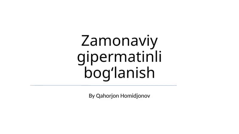Zamonaviy gipermatinli bog'lanish