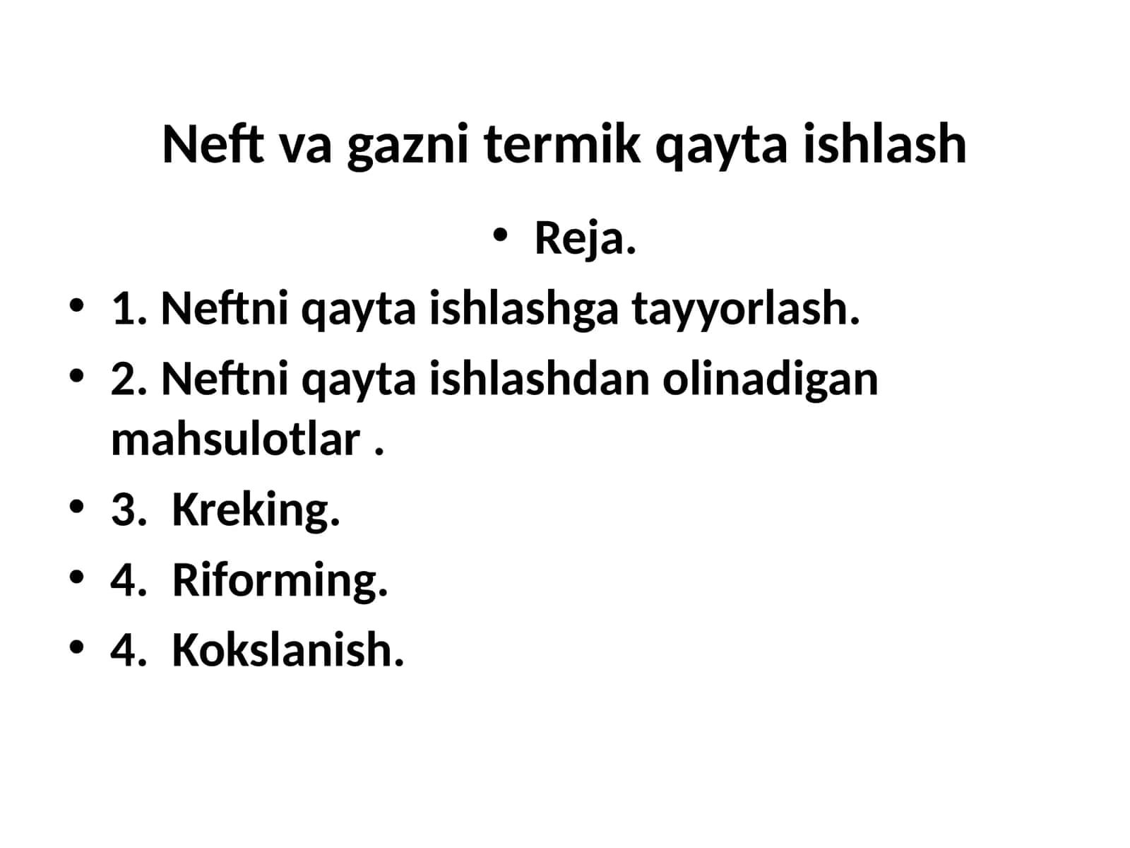 Neft va gazni termik qayta ishlash