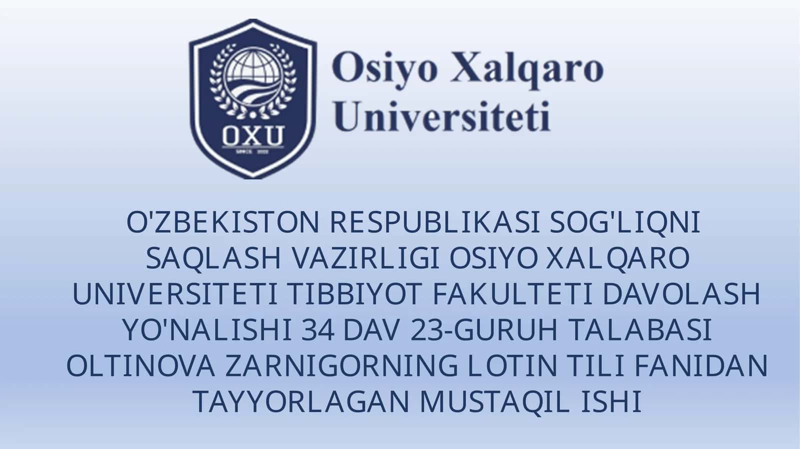 Retsepdagi asosiy qisqartmalar