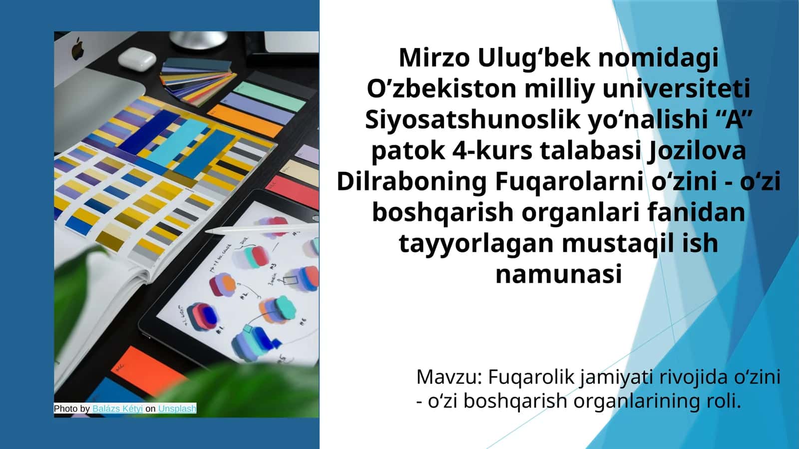 Fuqarolik jamiyati rivojida oʻzini oʻzi boshqarish organlarining roli