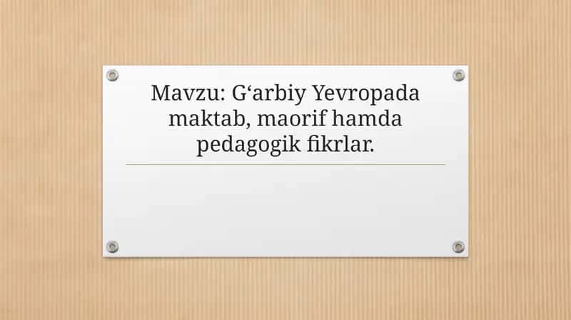 Iogan Gerbartning pedagogik faoliyati