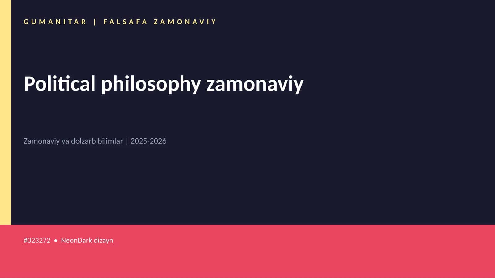 Political philosophy zamonaviy