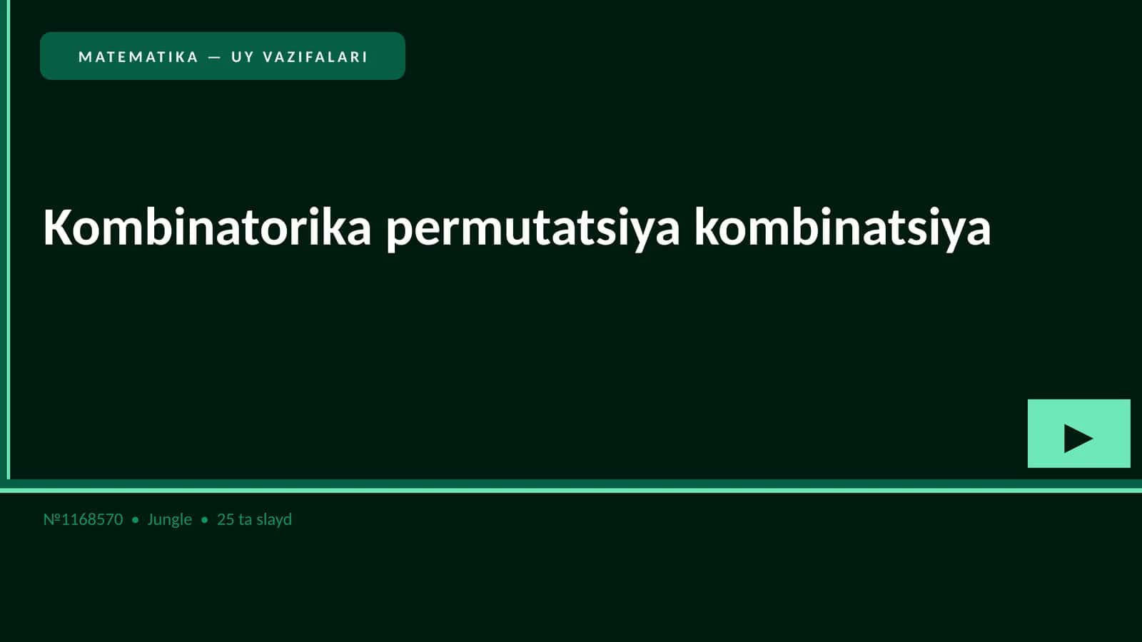 MATEMATIKA — UY VAZIFALARI