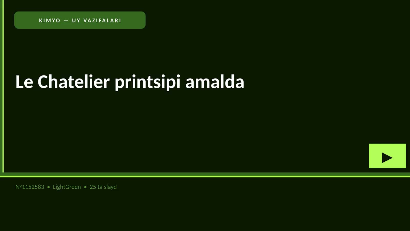KIMYO — UY VAZIFALARI