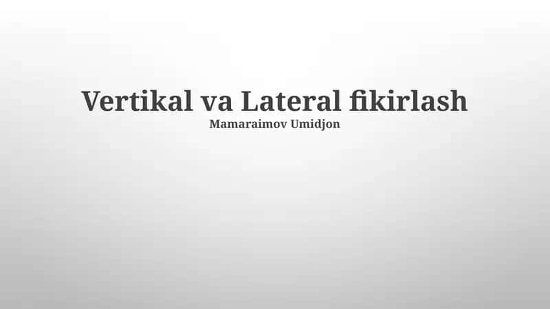 Lateral Fikrlash