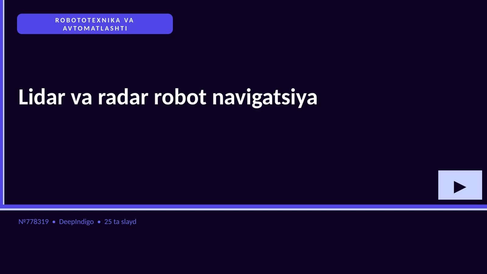 ROBOTOTEXNIKA VA AVTOMATLASHTI