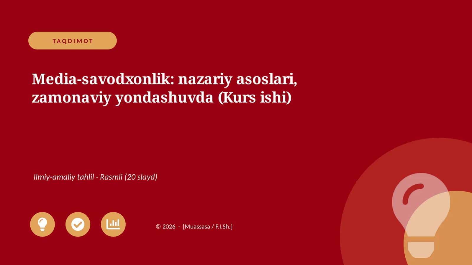 Media-savodxonlik: nazariy asoslari, zamonaviy yondashuvda (Kurs ishi)