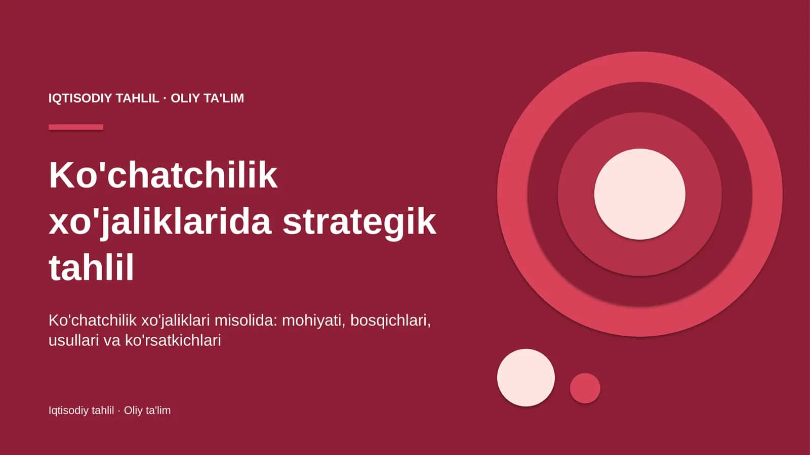 Ko'chatchilik xo'jaliklarida strategik tahlil