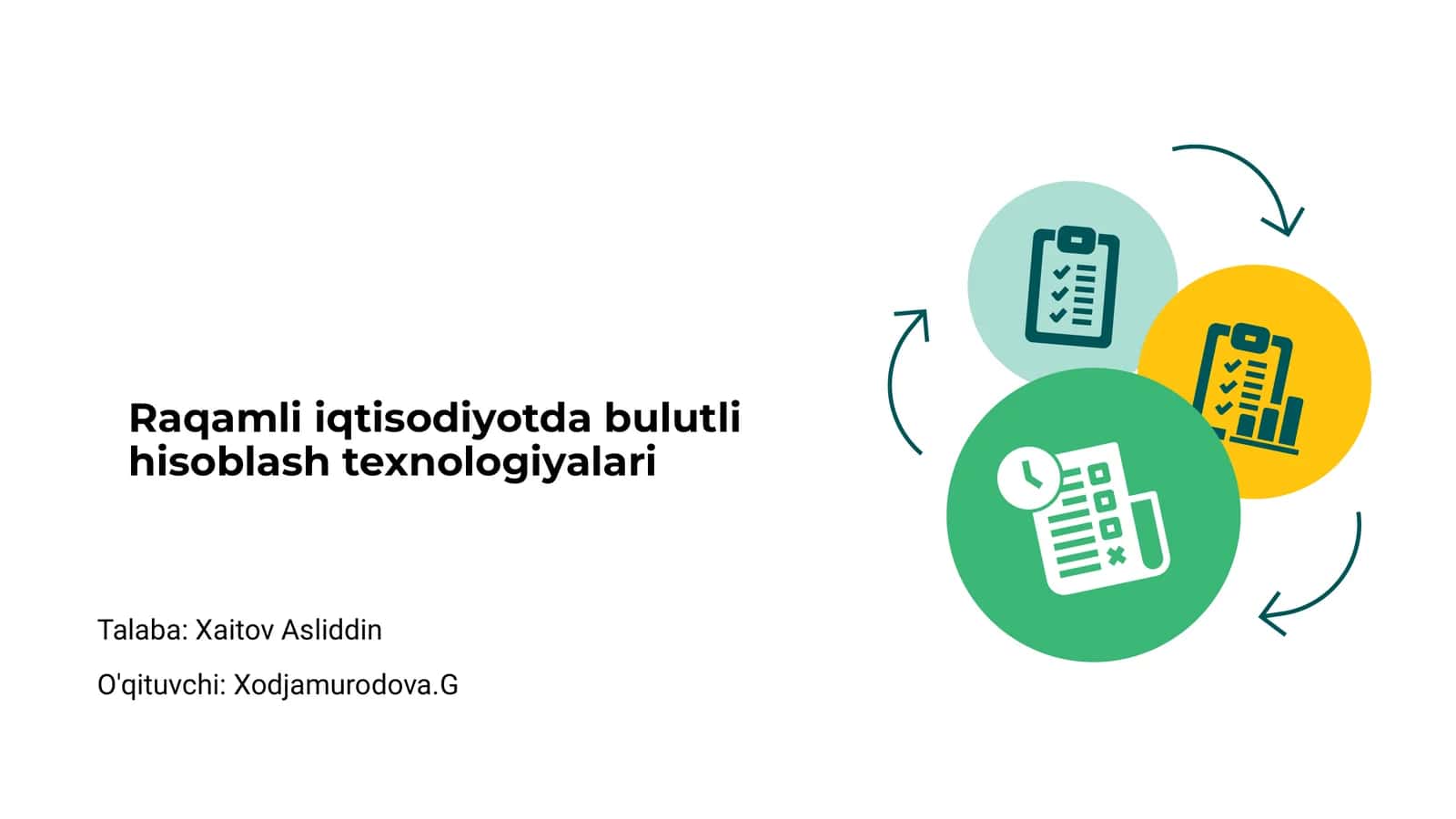 Raqamli iqtisodiyotda bulutli hisoblash texnologiyalari