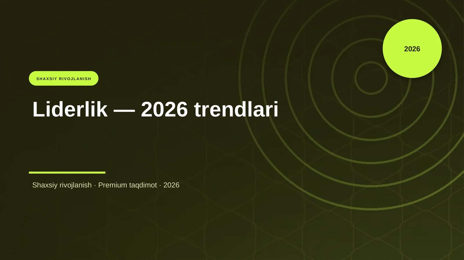 Liderlik — 2026 trendlari