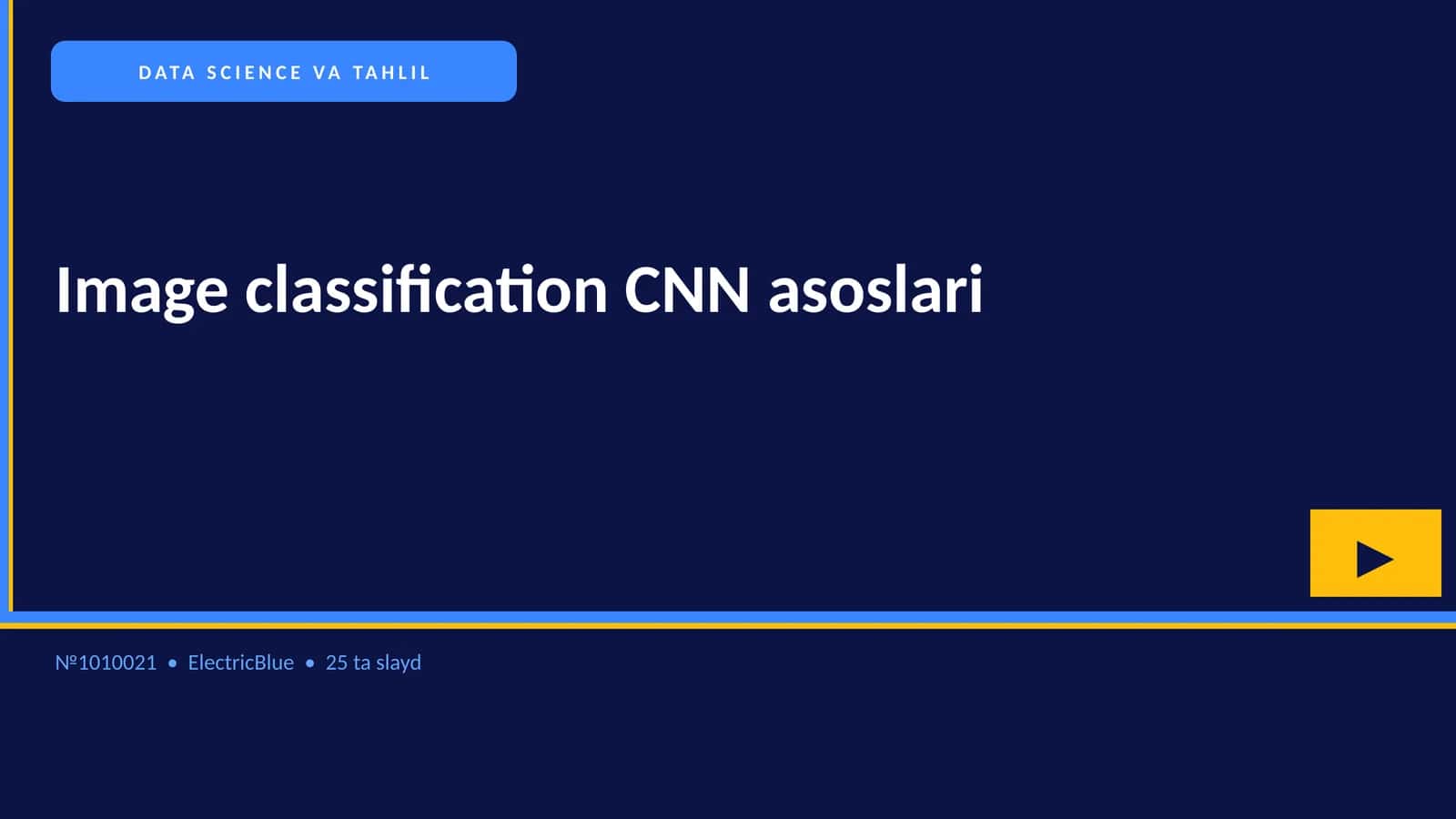 Image classification CNN asoslari