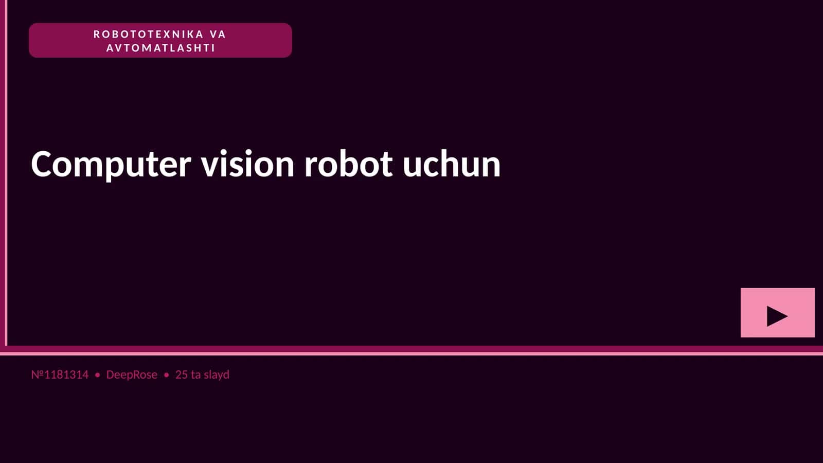 ROBOTOTEXNIKA VA AVTOMATLASHTI