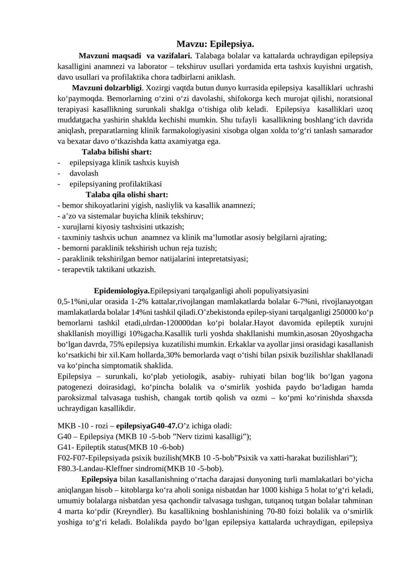 Epilepsiya