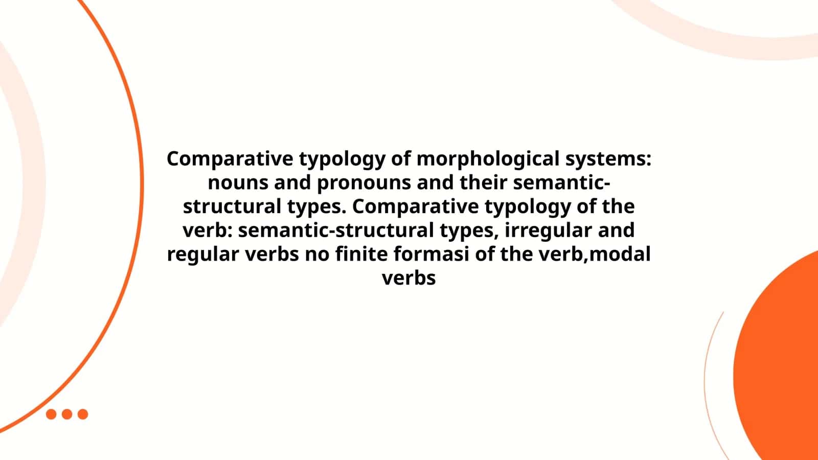 Comparative Typology of Morphological Systems