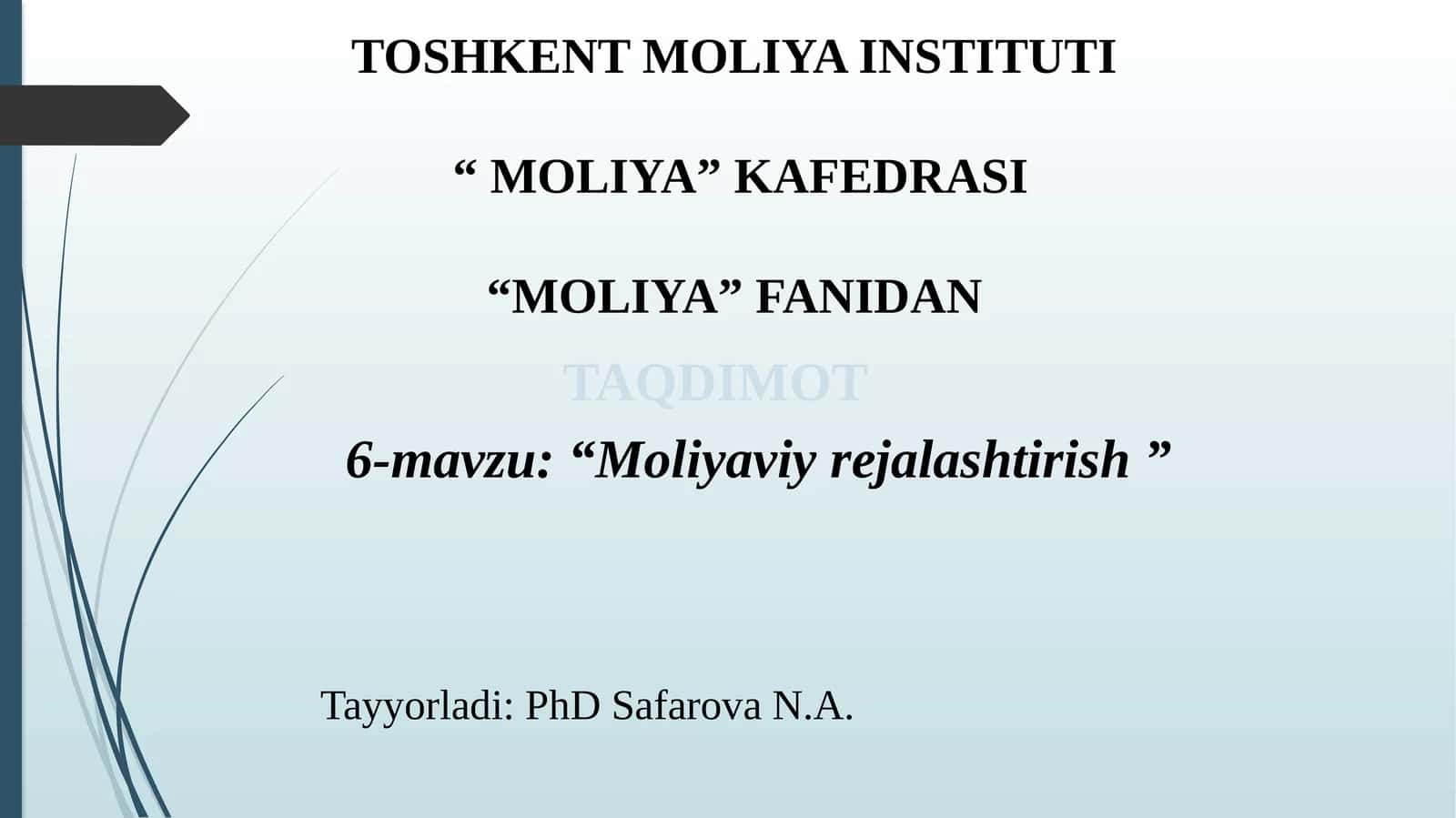 Moliyaviy rejalashtirish