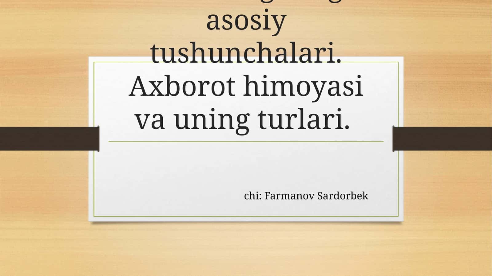 Axborot xavfsizligi