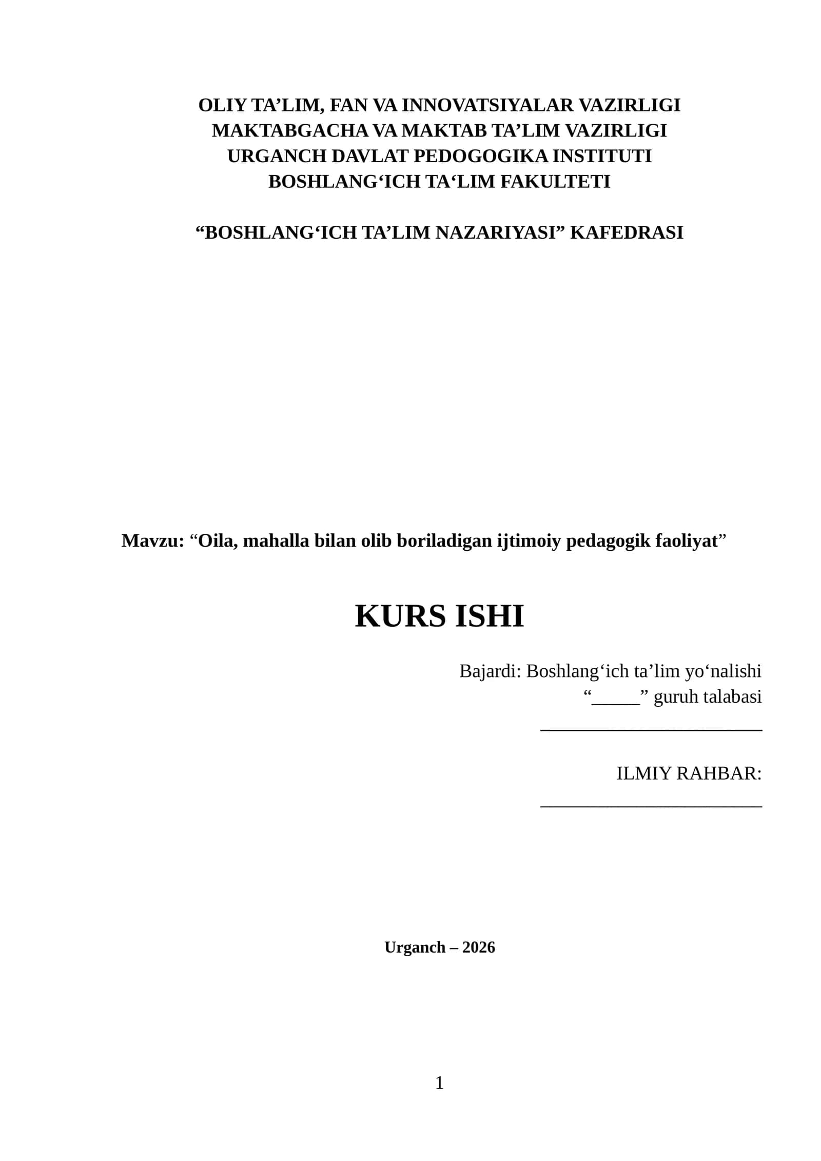 kurs ishi