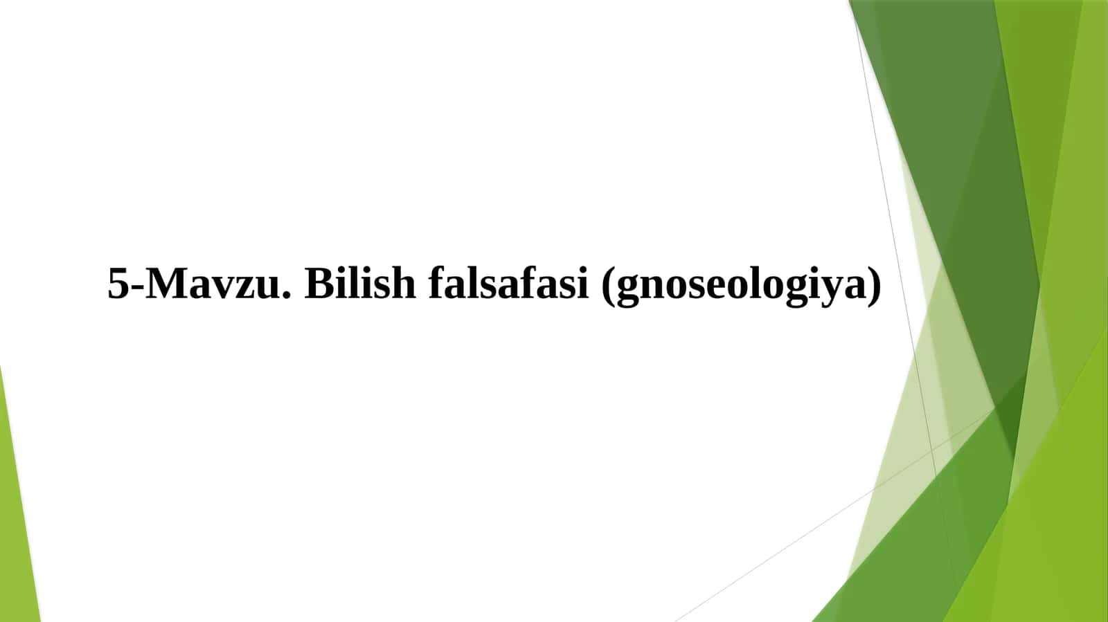 Bilish falsafasi (gnoseologiya)