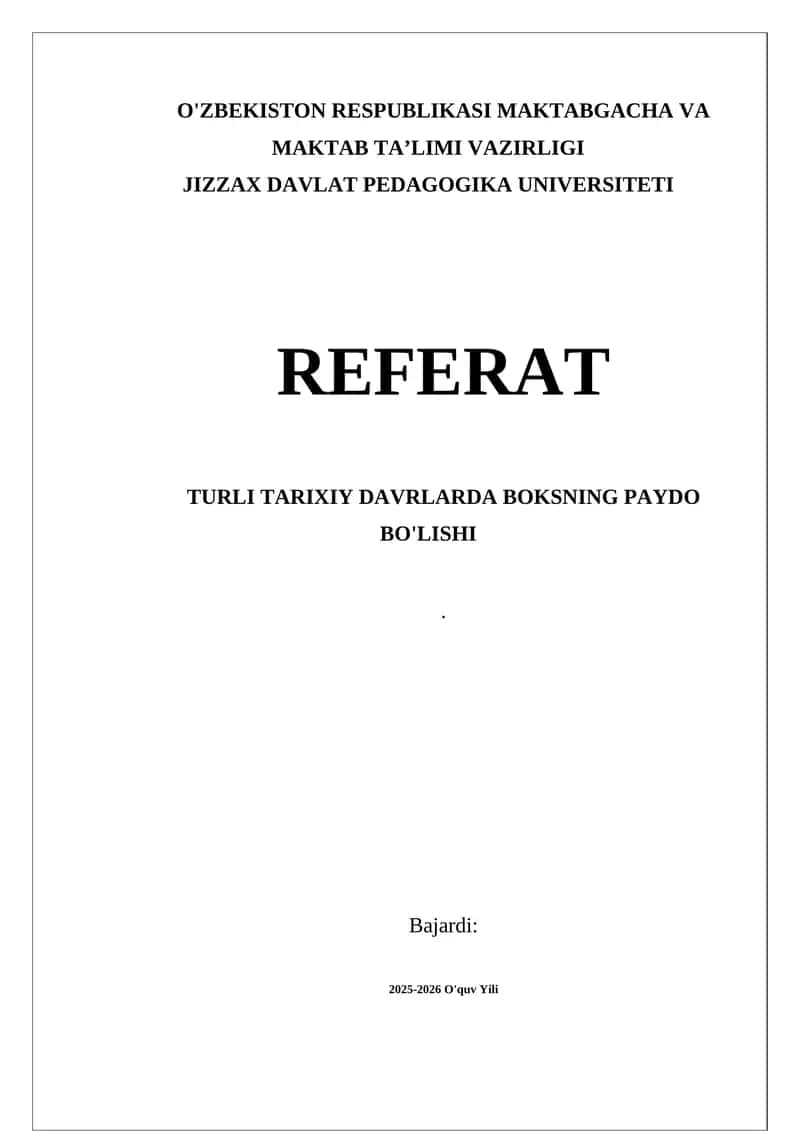 Boksning Dastlabki Tarixi