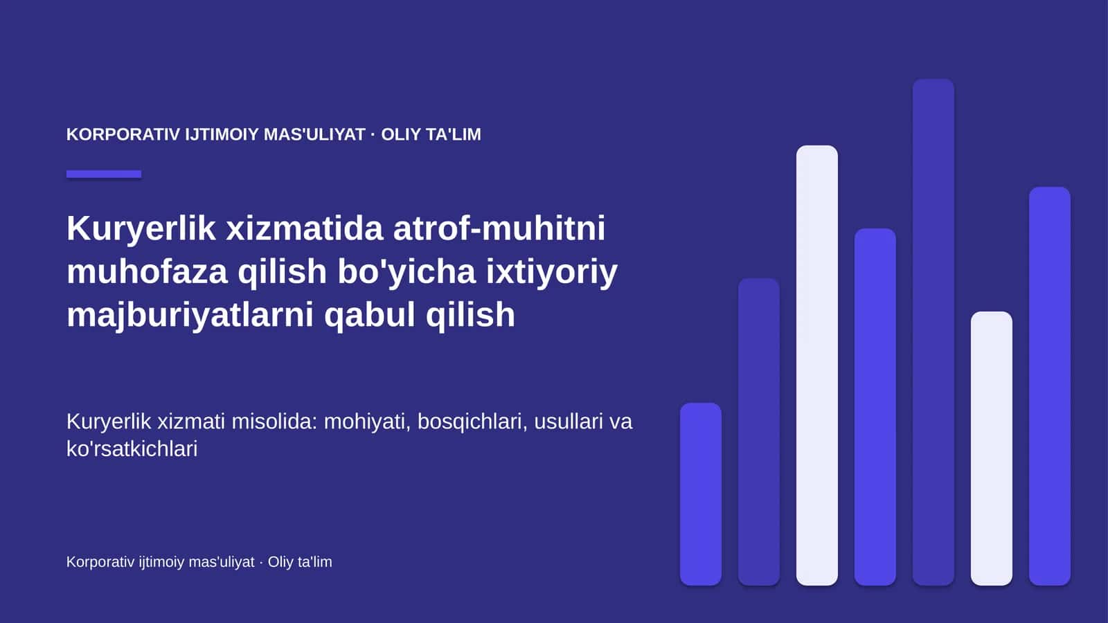 Kuryerlik xizmatida atrof-muhitni muhofaza qilish bo'yicha ixtiyoriy majburiyatlarni qabul qilish
