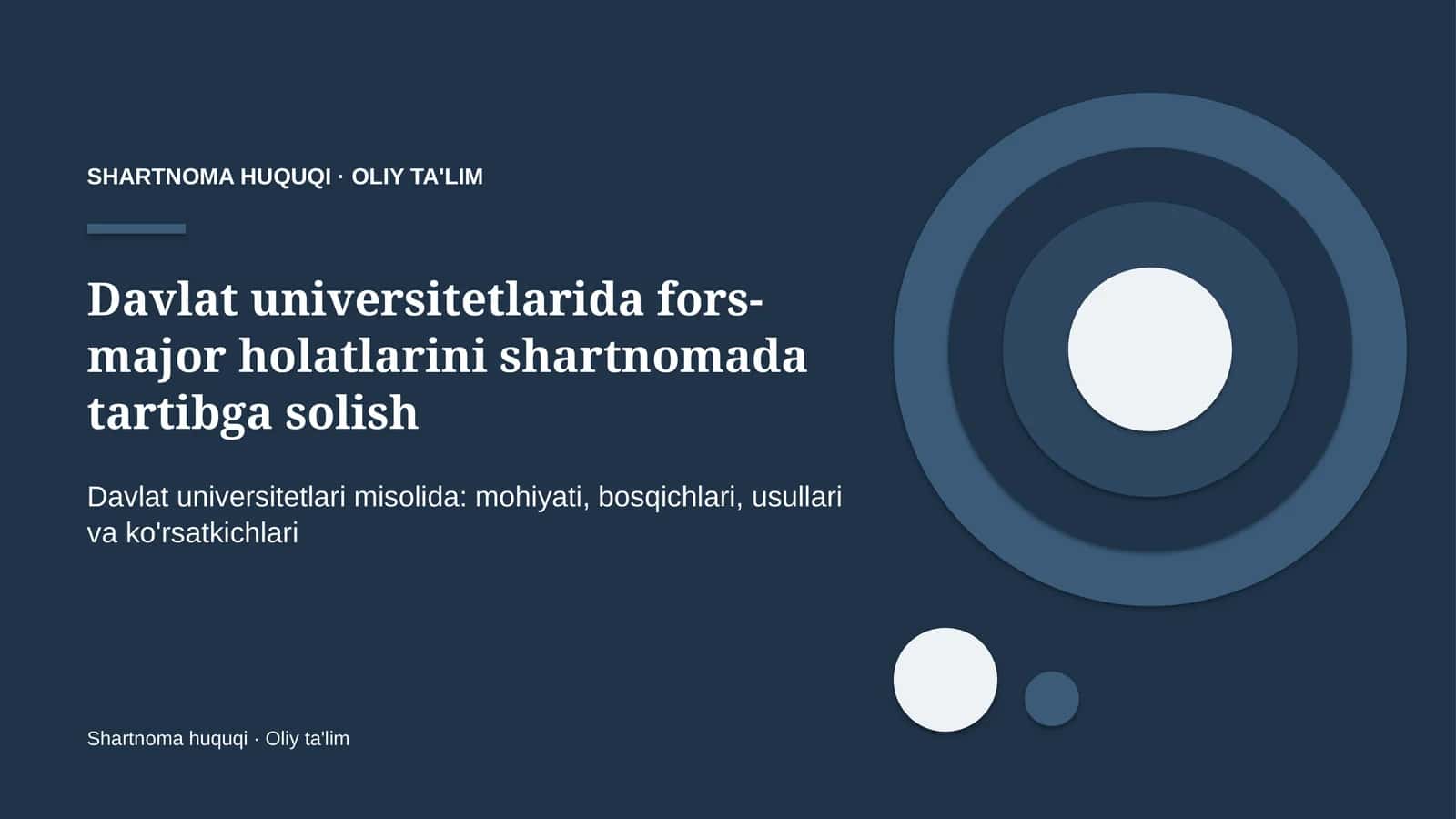 davlat universitetlarida fors major holatlarini shartnomada tartibga solish 7368