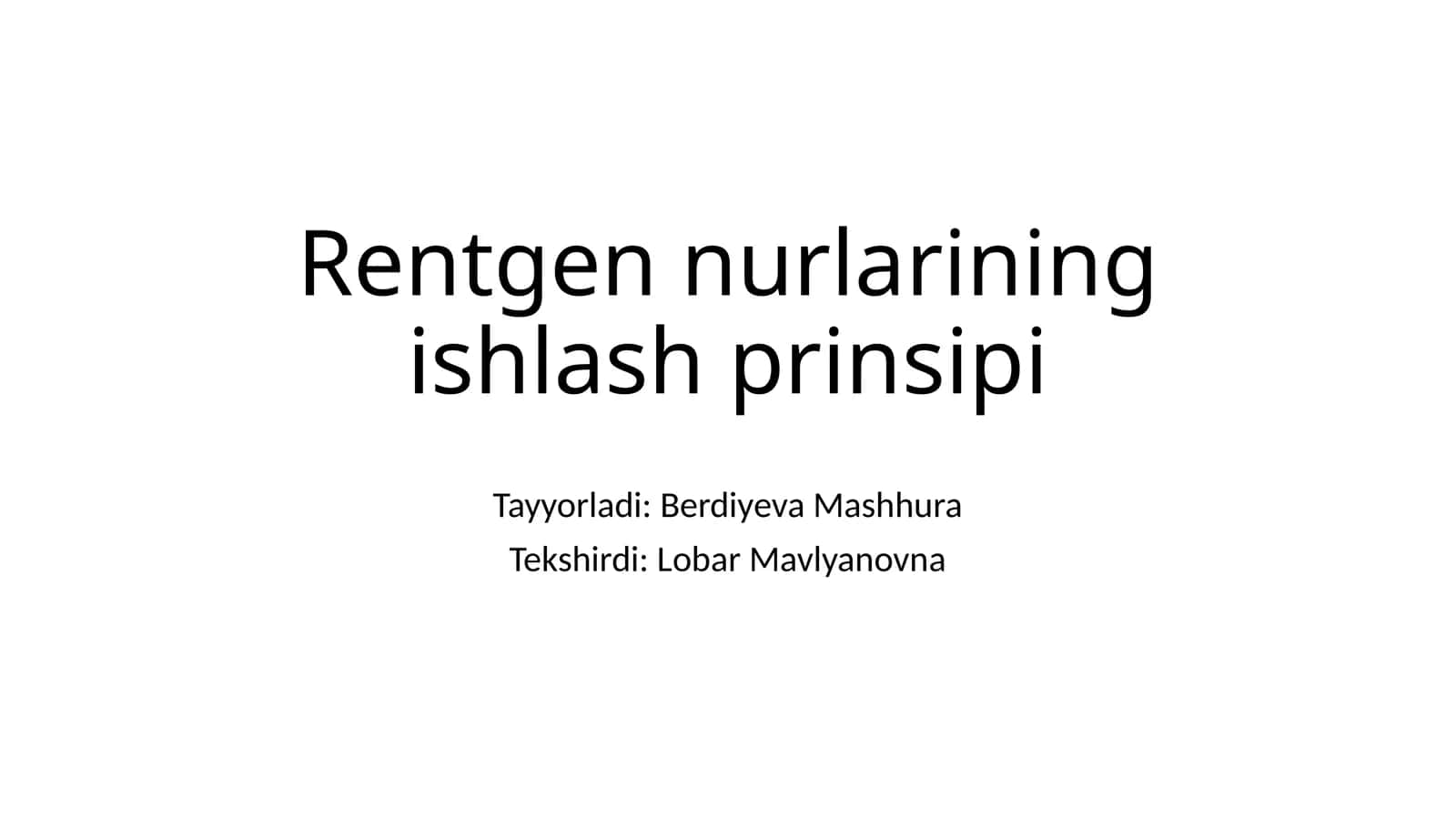 Rentgennurlarining ishlash prinsipi