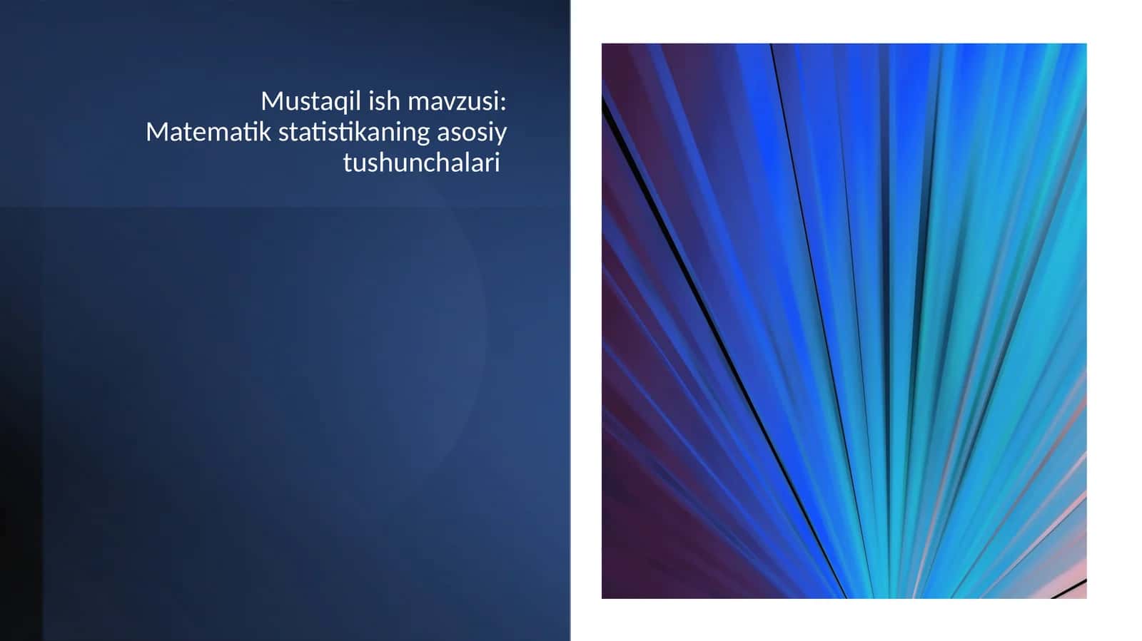 Matematik statistikaning asosiy tushunchalari